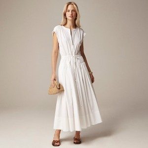 White J.Crew Drop-waist midi dress cotton poplin | J.Crew Factory | CJYTF1258