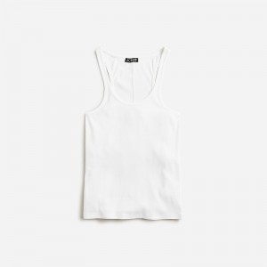 White J.Crew Fine rib racerback tank top | J.Crew Factory | TRMWY6405