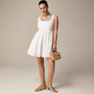 White J.Crew Fit-and-flare mini dress with rickrack trim | J.Crew Factory | OPRJC3986