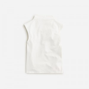 White J.Crew Fitted mockneck tank top in stripe stretch cotton blend | J.Crew Factory | WLQEI6357