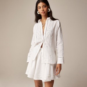 White J.Crew Garçon classic shirt in eyelet linen | J.Crew Factory | HUVQB2407