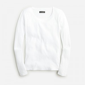 White J.Crew Long-sleeve crewneck T-shirt vintage rib | J.Crew Factory | PKMIL4867