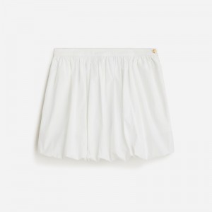 White J.Crew Mini bubble-hem skirt in cotton poplin | J.Crew Factory | KNLMF8713