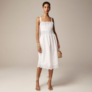 White J.Crew Philomena dress in cotton poplin | J.Crew Factory | FMCGJ6251