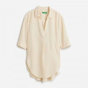 White J.Crew Popover shirt in airy gauze | J.Crew Factory | VLSAP5134