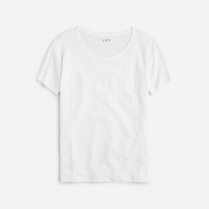 White J.Crew Relaxed linen T-shirt | J.Crew Factory | MJECL2185