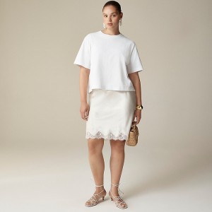 White J.Crew Relaxed premium-weight cropped T-shirt | J.Crew Factory | UJZOL3047