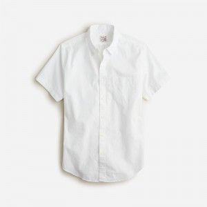 White J.Crew Short-sleeve Broken-in organic cotton oxford shirt | J.Crew Factory | WFZBH5423