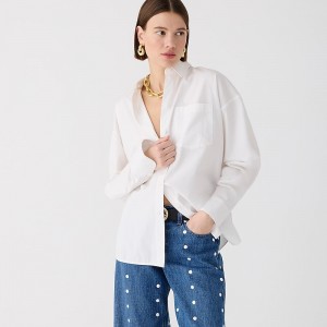 White J.Crew Étienne oversized shirt | J.Crew Factory | JKMIT0425