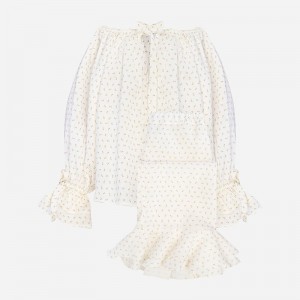 White Multi J.Crew SLEEPER cha-cha linen lounge set | J.Crew Factory | DFPIH9501