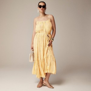 Yellow J.Crew Caspia dress crepe de chine | J.Crew Factory | FMOUK7812