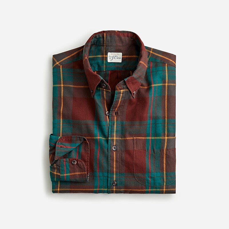 Aaron Brown Green J.Crew Brushed twill shirt | J.Crew Factory | FNYGL0971