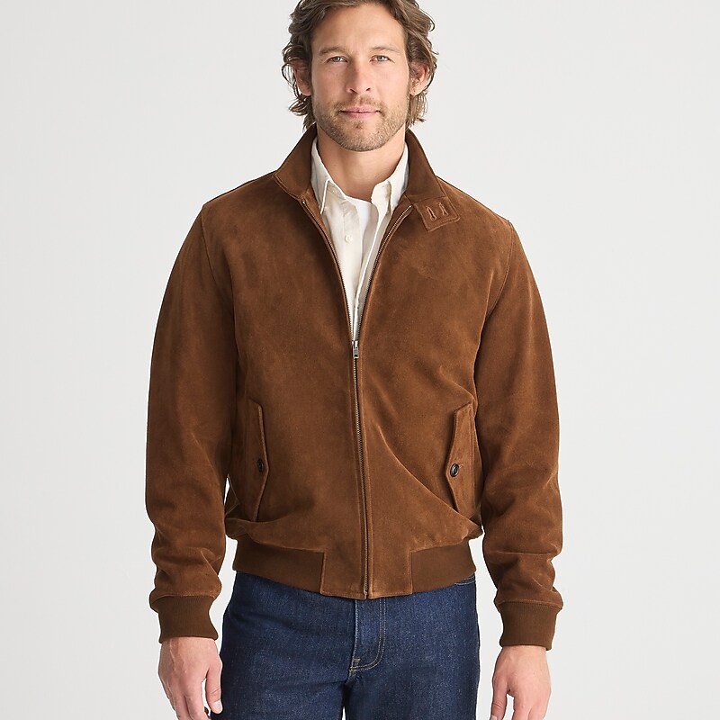 Aged Mahogany J.Crew Harrington jacket in Italian suede | J.Crew Factory | WDRKJ4956