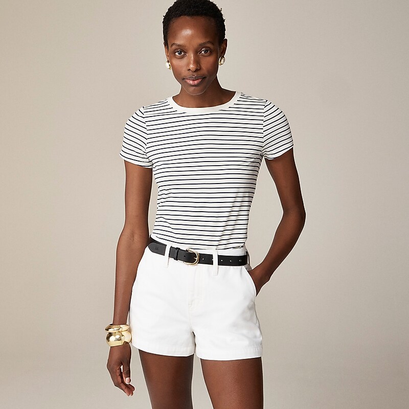 Alexa Stripe Ivory Even J.Crew Pima cotton slim-fit T-shirt | J.Crew Factory | PHKYJ3864