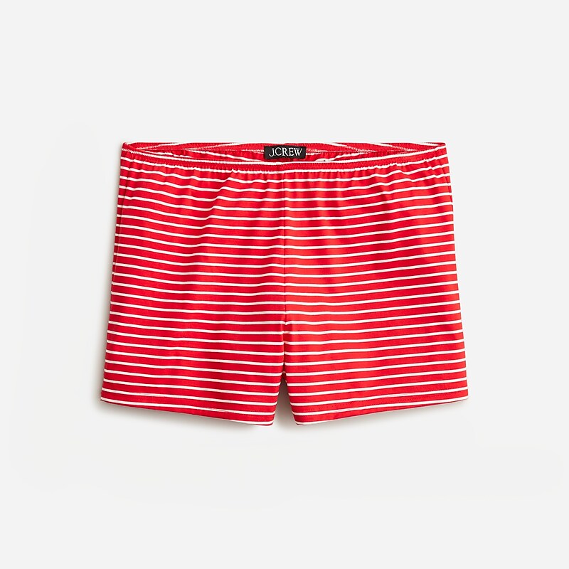 Alexa Stripe Red Ivory J.Crew Pima cotton pull-on short | J.Crew Factory | AUPTZ4739