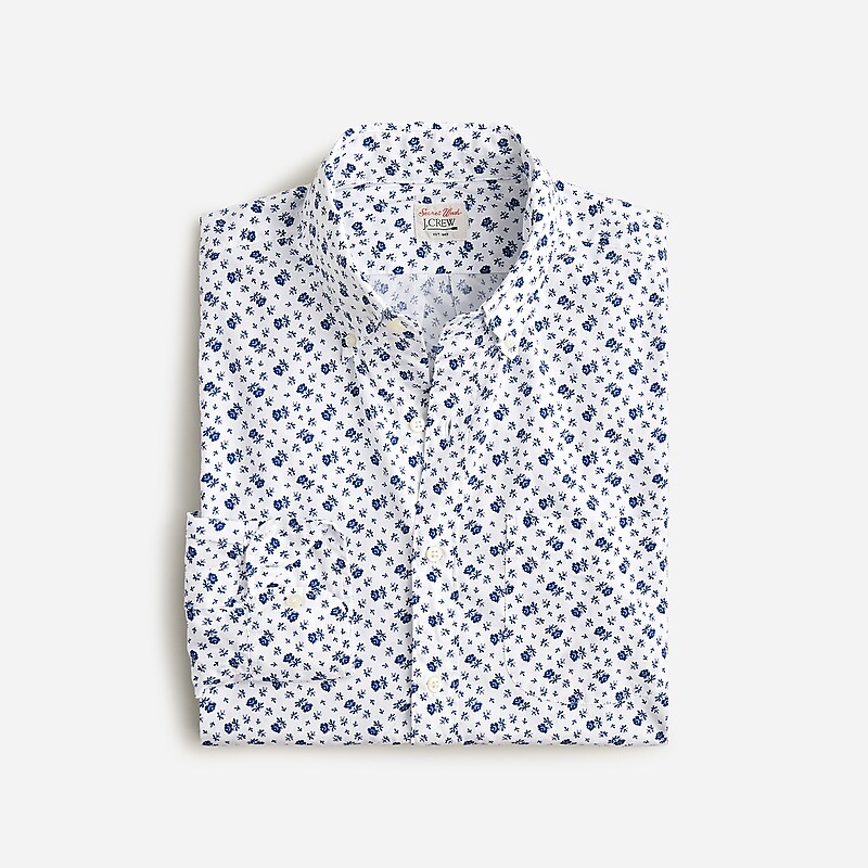 Amsterdam Floral White J.Crew Secret Wash cotton poplin shirt | J.Crew Factory | YVDRK5426