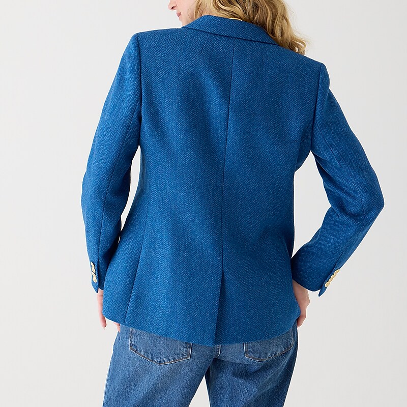 Aqua Blue Herringbone J.Crew Brynn blazer in blue herringbone English wool | J.Crew Factory | DRKYP7480