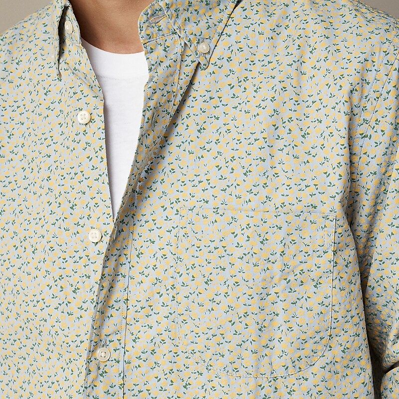 Baby Daisy Blue Yellow J.Crew Secret Wash cotton poplin shirt | J.Crew Factory | EOKAD9241