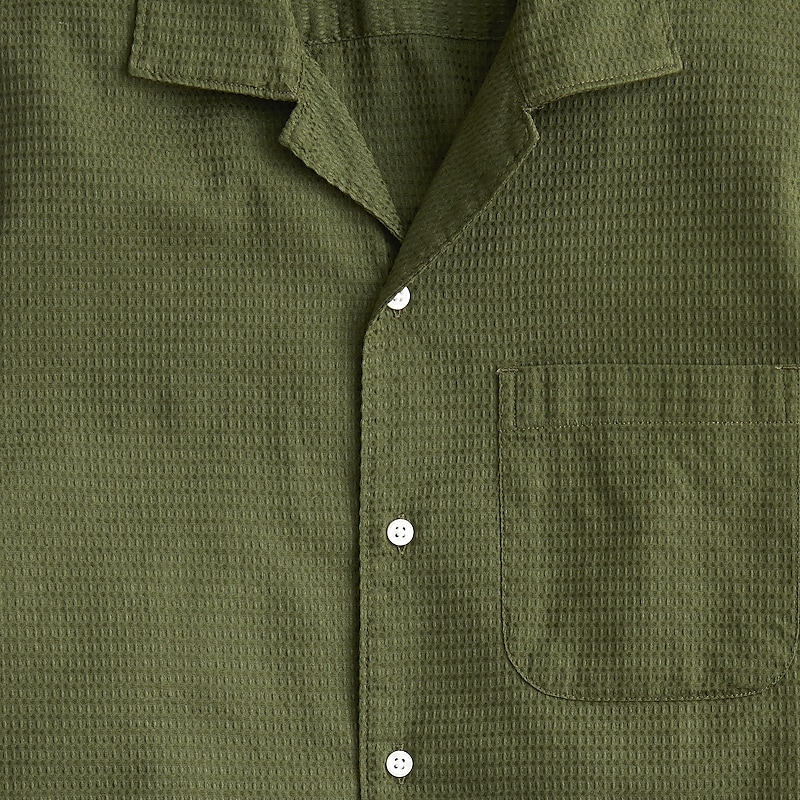 Balsam J.Crew Relaxed short-sleeve textured cotton camp-collar shirt | J.Crew Factory | PEVKU9204