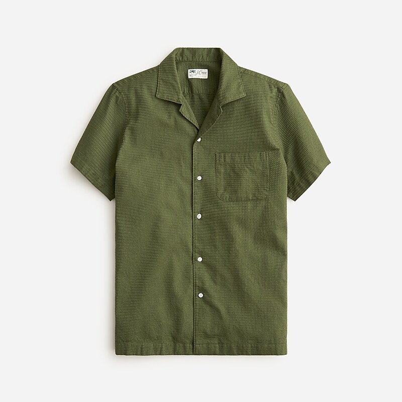 Balsam J.Crew Relaxed short-sleeve textured cotton camp-collar shirt | J.Crew Factory | PEVKU9204