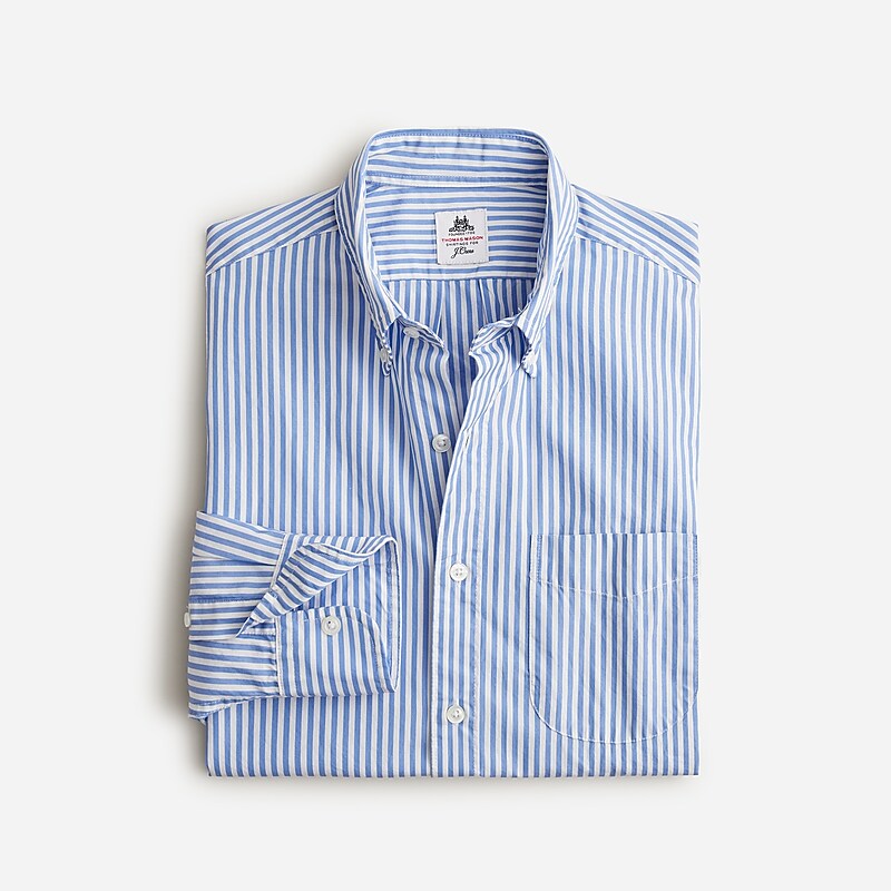 Bengal Stripe Chalet Bl J.Crew Thomas Mason® for J.Crew washed poplin shirt | J.Crew Factory | UCWPF8725