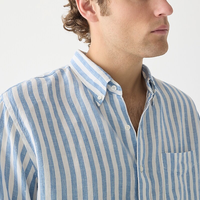 Bengal Stripe Sky Blue J.Crew Baird McNutt Irish linen shirt | J.Crew Factory | FHZMB9168