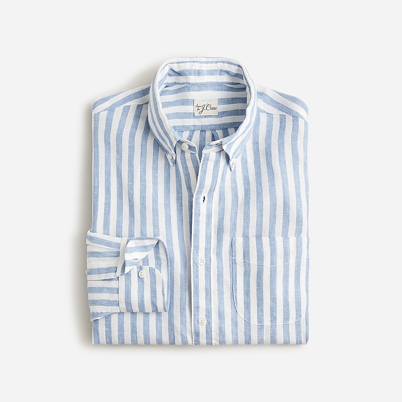 Bengal Stripe Sky Blue J.Crew Baird McNutt Irish linen shirt | J.Crew Factory | FHZMB9168