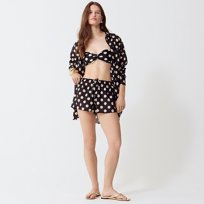 Black Dot J.Crew Cotton voile beach short | J.Crew Factory | CYUJH1467