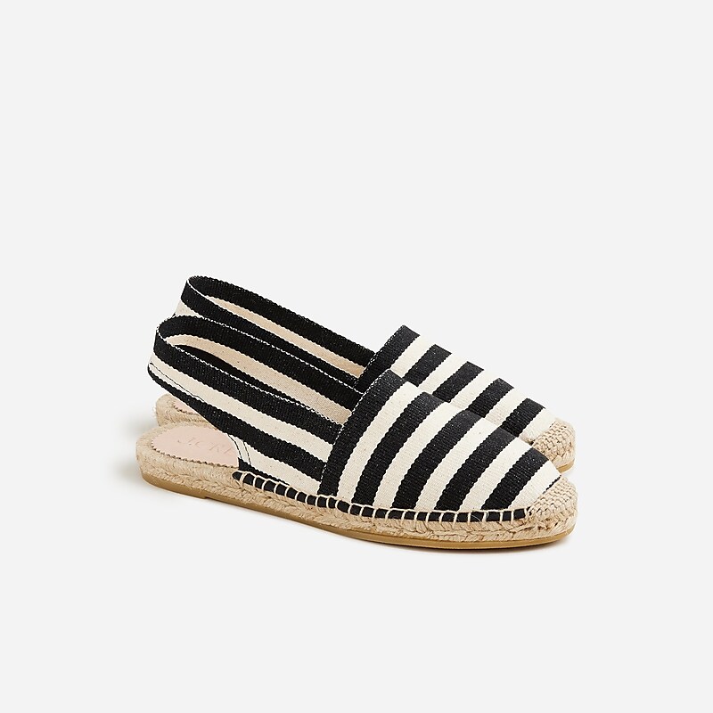 Black Ivory J.Crew Made-in-Spain slingback espadrille sandals | J.Crew Factory | ZTHRL5637