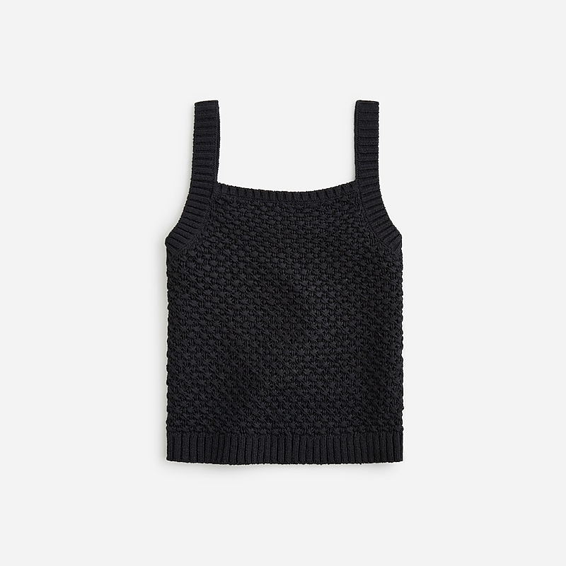 Black J.Crew Basket-stitch sweater-tank | J.Crew Factory | JCKUR2439