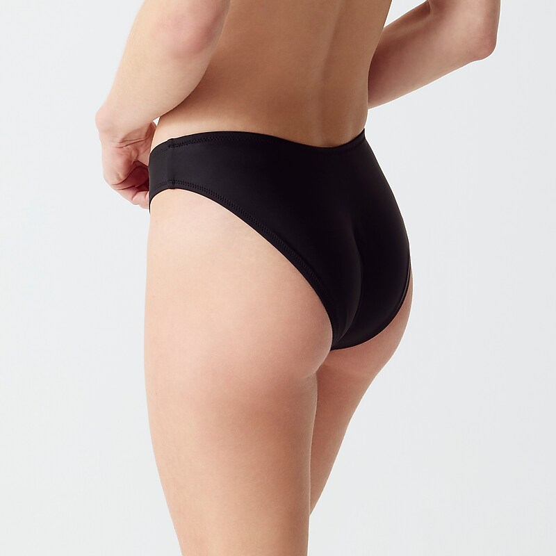 Black J.Crew Belted '90s high-leg bikini bottom | J.Crew Factory | ZHIPO7140