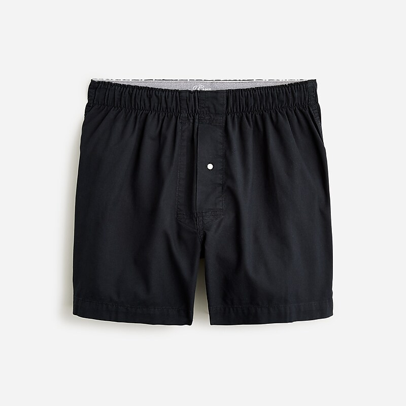 Black J.Crew Boxer shorts in Broken-in organic cotton oxford | J.Crew Factory | MWLQB9130