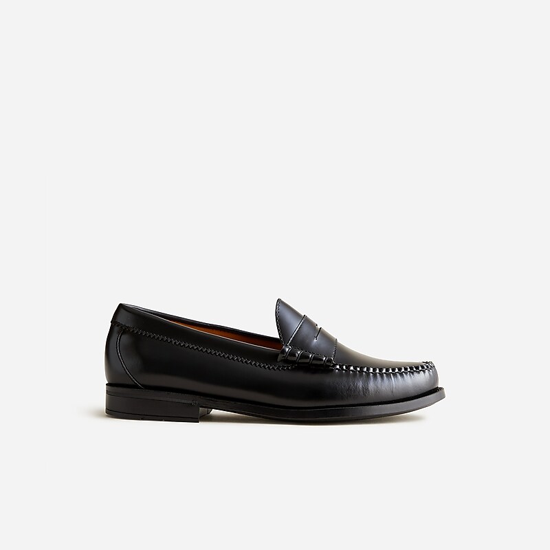 Black J.Crew Camden loafers in leather | J.Crew Factory | EGLPI5162