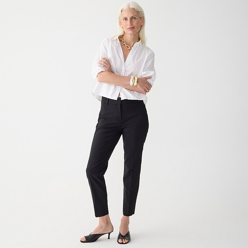 Black J.Crew Cameron slim crop pant in Italian stretch wool blend | J.Crew Factory | GJLFC1672