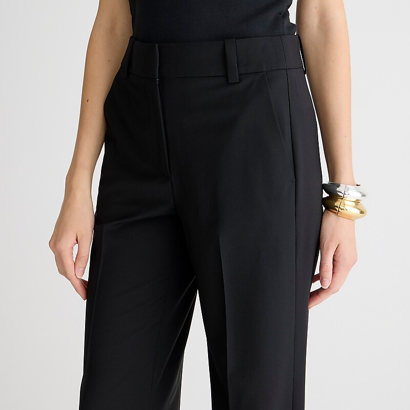 Black J.Crew Carolina flare pant in lightweight wool blend | J.Crew Factory | XBPGT1543