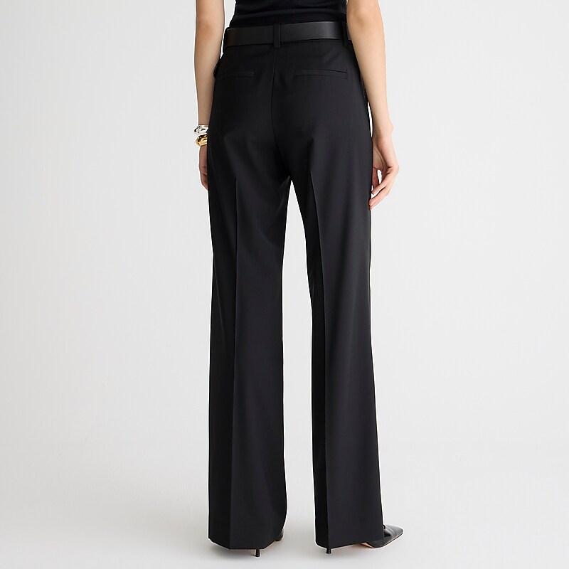 Black J.Crew Carolina flare pant in lightweight wool blend | J.Crew Factory | XBPGT1543