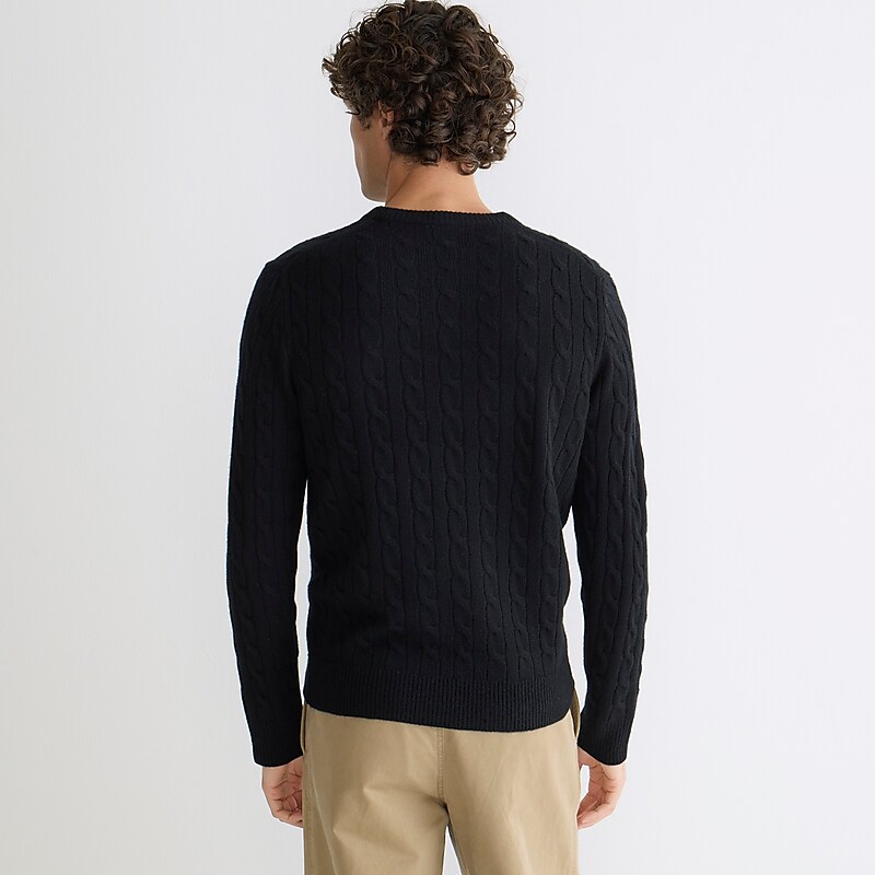 Black J.Crew Cashmere cable-knit sweater | J.Crew Factory | BHVTG0375