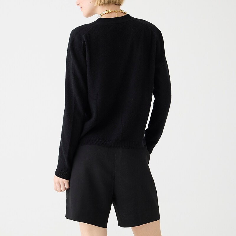 Black J.Crew Cashmere patch-pocket cardigan sweater | J.Crew Factory | UJKYD9054