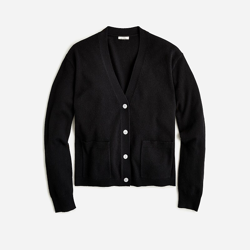 Black J.Crew Cashmere patch-pocket cardigan sweater | J.Crew Factory | UJKYD9054