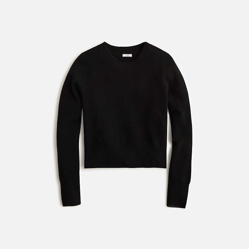 Black J.Crew Cashmere shrunken crewneck sweater | J.Crew Factory | JKQFA2371