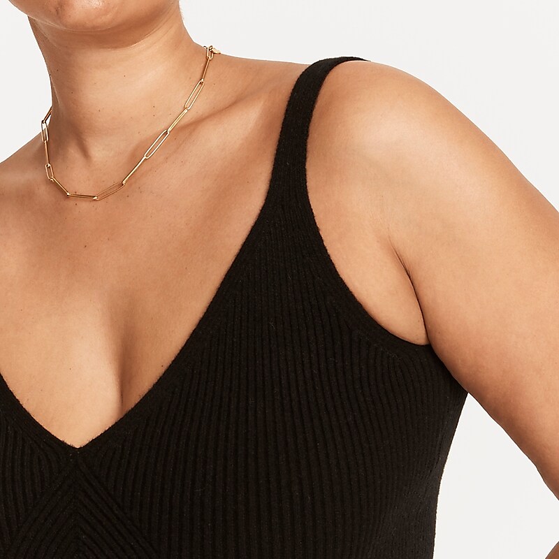 Black J.Crew Cashmere-blend cropped sweater-tank | J.Crew Factory | QZBAV9518