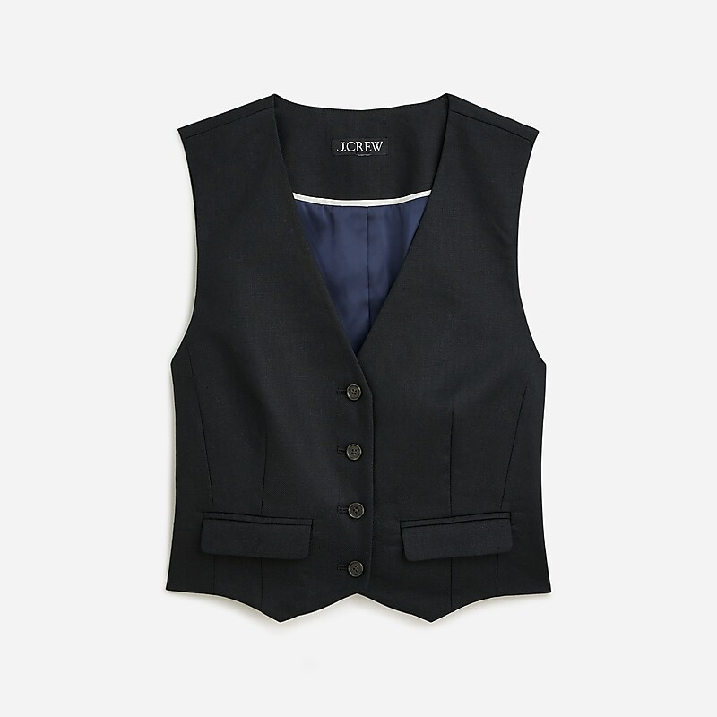 Black J.Crew Classic vest in stretch linen blend | J.Crew Factory | PQIBH3807