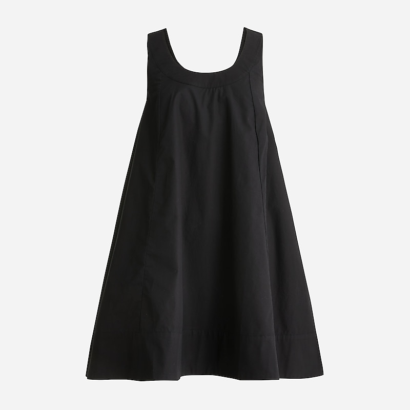 Black J.Crew Collection embellished shift dress in cotton poplin | J.Crew Factory | GCEIJ6351