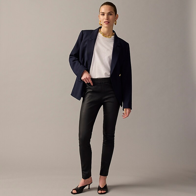 Black J.Crew Collection leather leggings | J.Crew Factory | VFXJN4198