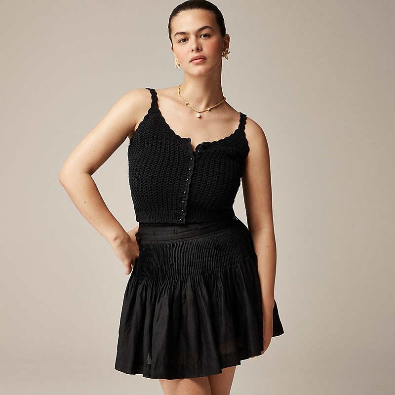 Black J.Crew Crochet button-up sweater-tank | J.Crew Factory | SLTNY2410