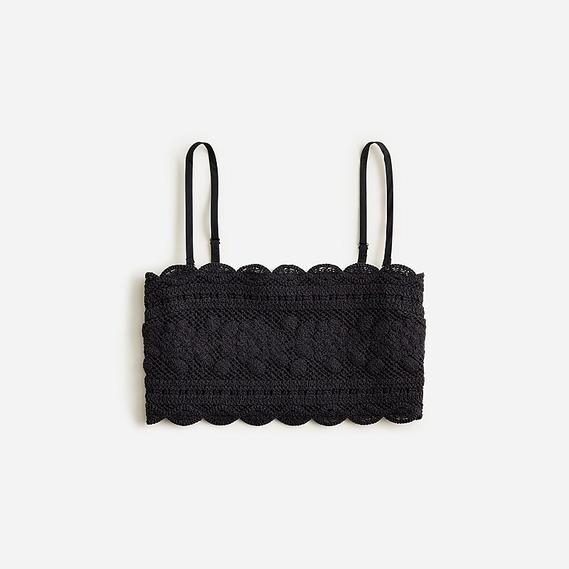 Black J.Crew Cropped crochet tube top | J.Crew Factory | WGLZF6321