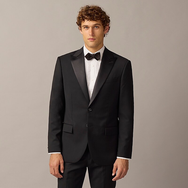 Black J.Crew Crosby Classic-fit tuxedo jacket in Italian wool | J.Crew Factory | TGCXZ9172