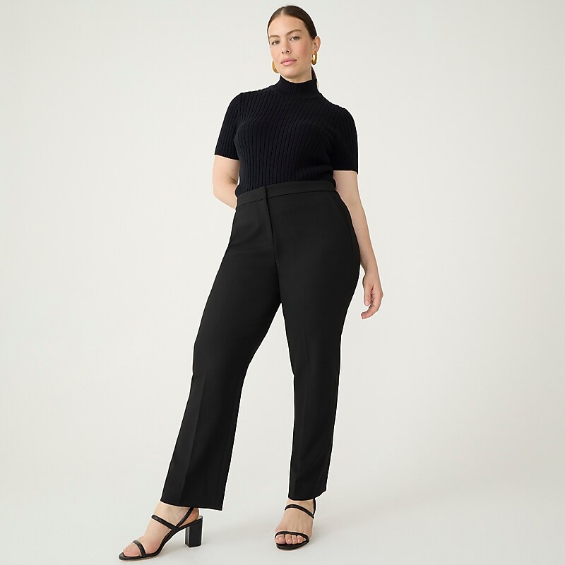 Black J.Crew Curvy Kate straight-leg pant in four-season stretch | J.Crew Factory | BYEQP4958