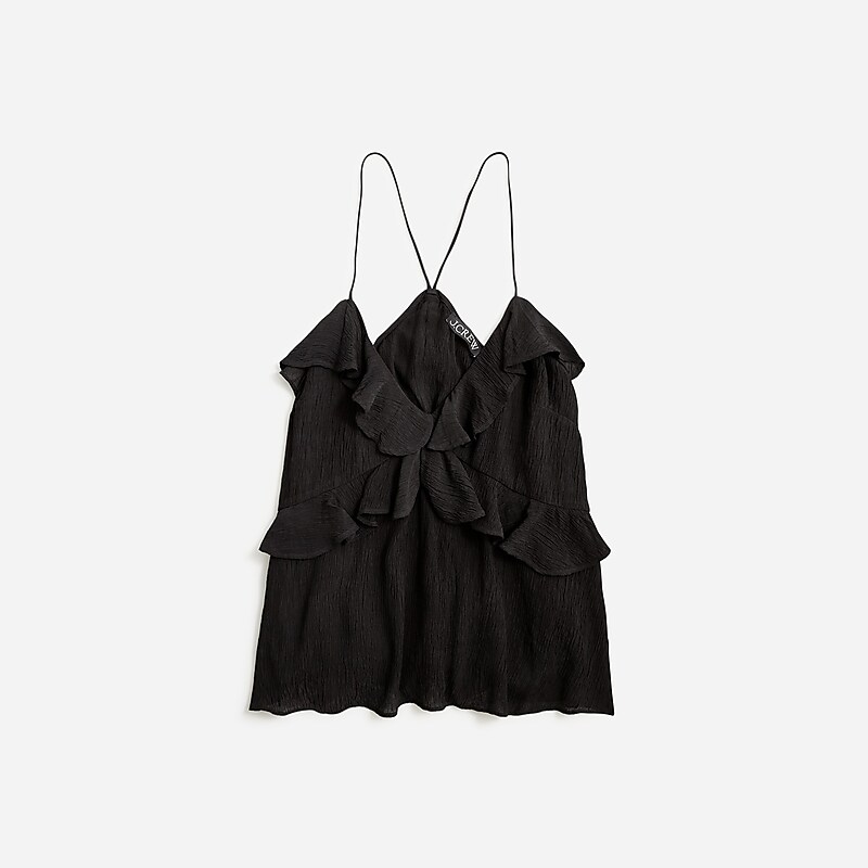 Black J.Crew Drapey ruffle tank top | J.Crew Factory | AVYMH4510