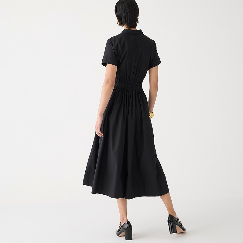 Black J.Crew Elena shirtdress in cotton poplin | J.Crew Factory | MUQVJ3804